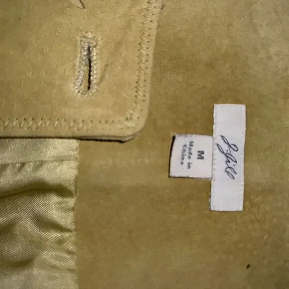 J Jill lime leather blazer size M - Picture 6 of 8